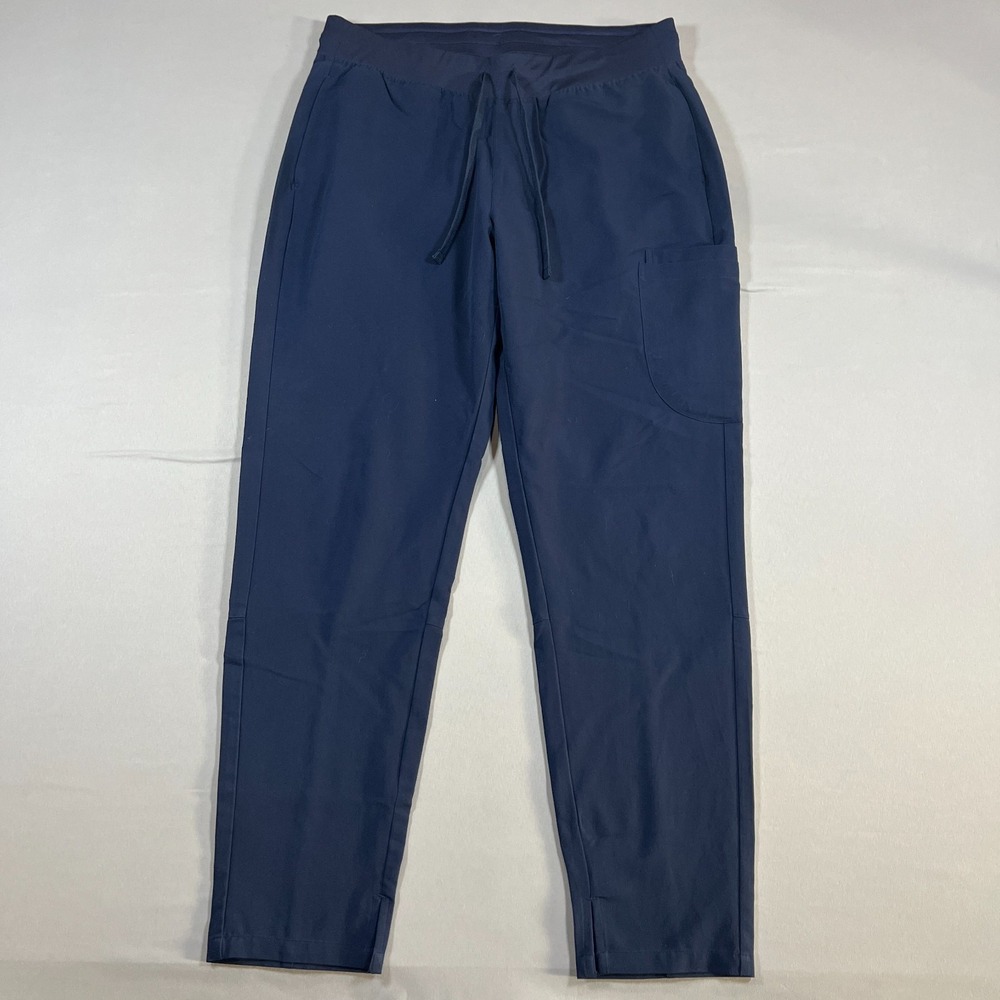 Mandala Cargo Scrubs Pants Mens Large Navy Blue Woven Stretch Equa Tek Medical